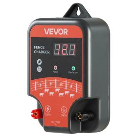 VEVOR Electric Fence Charger, 10kV 3J, AC DC Electric Fence Energizer with LED Indicator, 1.86 Miles Range, Powerful Plug-in Fences Charger