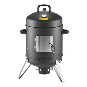 VEVOR Charcoal Smoker, 16" Vertical Charcoal BBQ Grill, Coated Steel Barbecue Smoker with 2 Grilling Grates, Thermometer