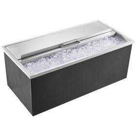 VEVOR Drop in Ice Chest, 36"L x 18"W x 14"H Stainless Steel Ice Cooler, Commercial Ice Bin with Sliding Cover, 40.9 qt Outdoor Kitchen Ice Bar