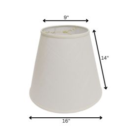 Deep Cone Hardback Lampshade With Washer Fitter, White Fabric Lampshade For Table Lamps, Natural Linen, 9 Top X 16 Bottom X 14 Height (Option: White)