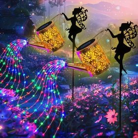 2PCS Solar Garden Decorative Lamp, Outdoor Landscape Lamp, Torch Lamp, Outdoor Lighting Lamp, Party Atmosphere Lamp, Fairy Lamp, Suitable For Gar (Option: 2PCS-Warm colors)