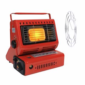 1Pc 2 In 1 Portable Butane Burner Heater Outdoor Butane Gas Heater Warmer Heating Cooking Stove Cooker For Camping Fishing RV Travel Fedex Shippi (Color: Red)