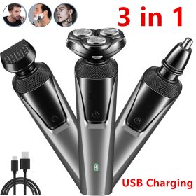 Electric Beard Nose Ear Trimmer Mens Shaver Razor Waterproof Pop-Up Wet Dry Cordless (Option: Gray)