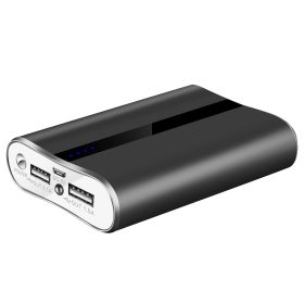 1Pc 12000mAh Portable Charger With Dual USB 3.1A Output Power Bank Ultra-Compact External Battery Pack Fast Charging (Option: 1Pc Black)