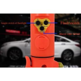 Red&Yellow Multi-functional Car Safety Hammer With Flashlight (Option: Red)
