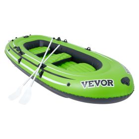 VEVOR Inflatable Boat, 3-Person Inflatable Fishing Boat, Strong PVC Portable Boat Raft Kayak, 45.6" Aluminum Oars, High-Output Pump (Number of Passengers: 5-Person Model)